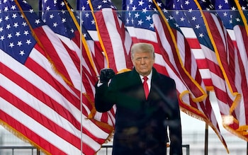 President Donald Trump arrives to speak at a rally 