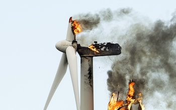 Wind turbine fire