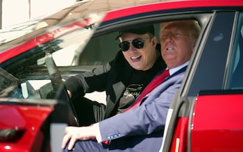 Musk and Trump in a Tesla
