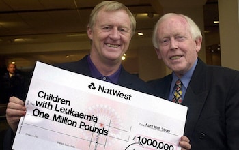 O'Gorman, right, with Chris Tarrant in 2000