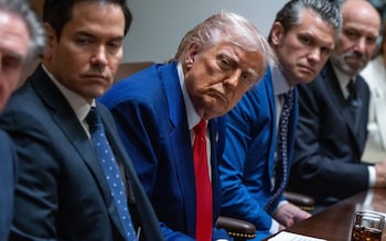 Donald Trump chairs a cabinet meeting