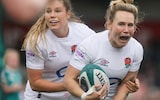 England centre Megan Jones celebrates/The one flaw Red Roses must address to stay ahead of the pack