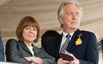Alan Rickman and his wife Rima Horton in 2015