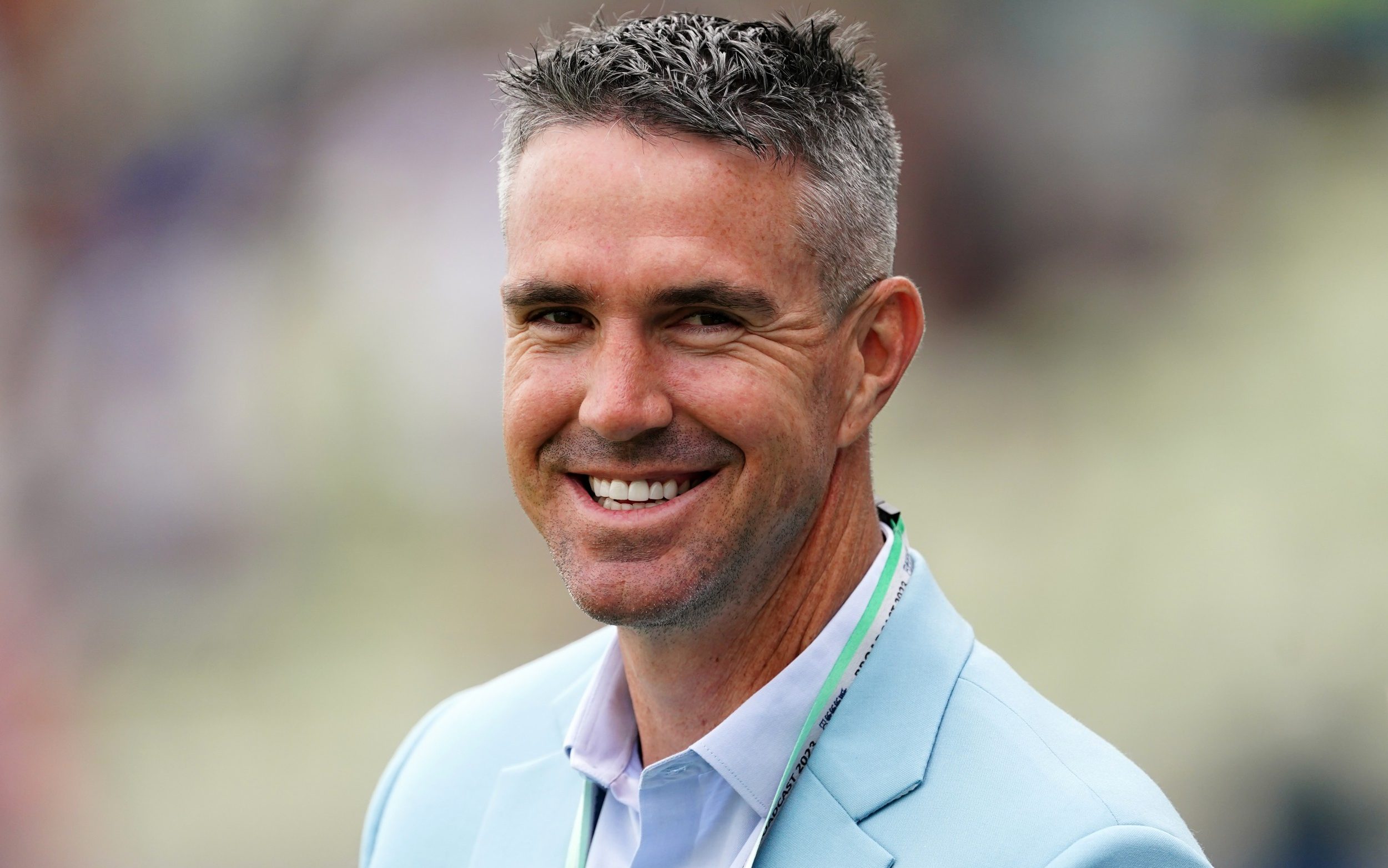 Kevin Pietersen working for Sky Sports during the 2023 Ashes